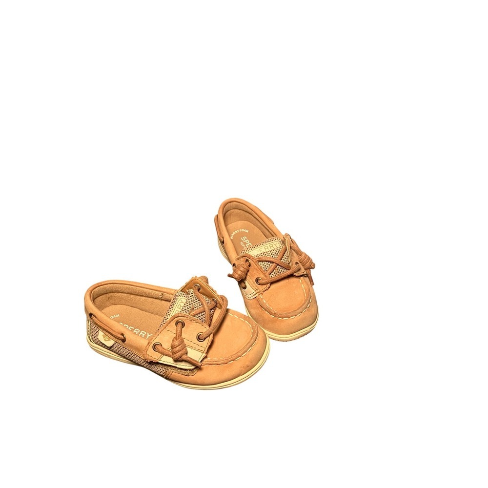 Sperry Top Sider Kids Size 9Tan Leather Boat Shoes
